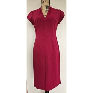 Betsey Johnson Red Dress, Sheath, Cap sleeves, V Neck, Classic Sexy Dress Size 6
